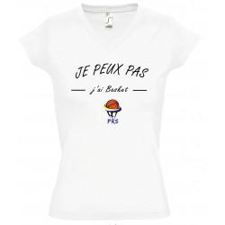 T-shirt femme col V 'Je...